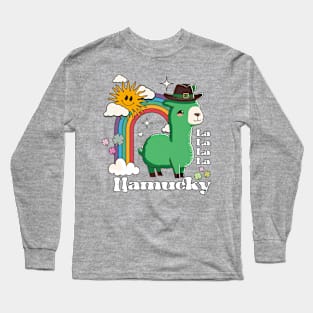 La La La La Llamucky- Funny Llama St. Pattrick's Day Long Sleeve T-Shirt